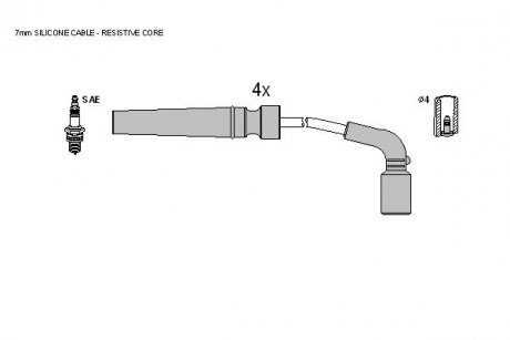 Комплект кабелiв запалювання STARLINE ZK 7022