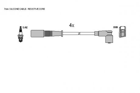 Комплект кабелiв запалювання STARLINE ZK 7134