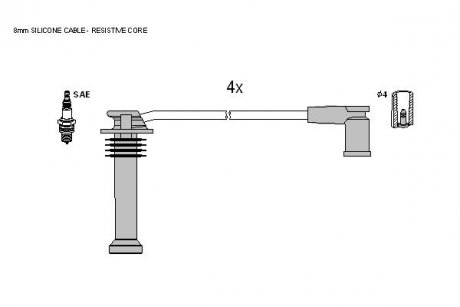 Комплект кабелiв запалювання STARLINE ZK 7176