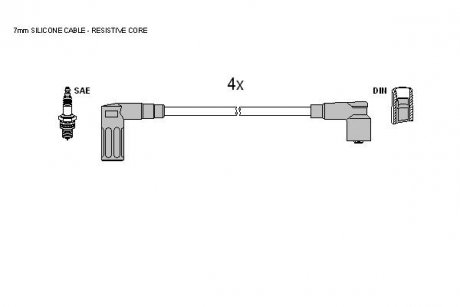 Комплект кабелiв запалювання STARLINE ZK 7764