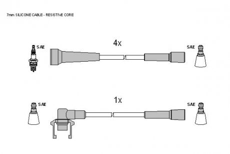Комплект кабелiв запалювання STARLINE ZK 8314