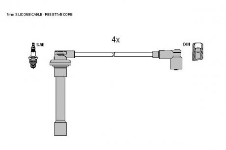 Комплект кабелiв запалювання STARLINE ZK 8384