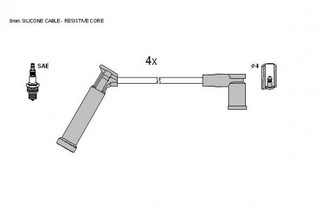 Комплект кабелiв запалювання STARLINE ZK 8856 (фото 1)