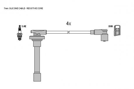 Комплект кабелiв запалювання STARLINE ZK 8864
