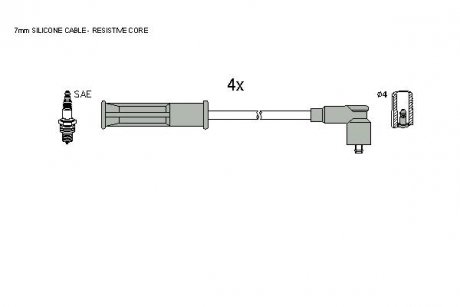 Комплект кабелiв запалювання STARLINE ZK 9124