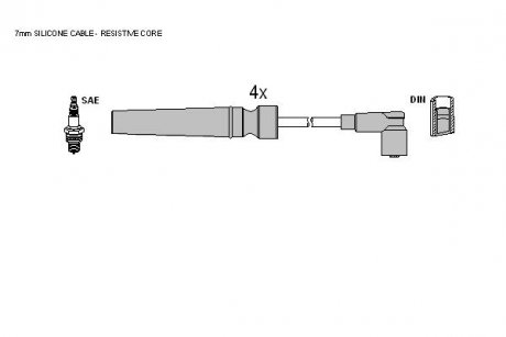 Комплект кабелiв запалювання STARLINE ZK 9142 (фото 1)