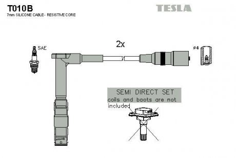 Кабель запалювання к-кт MB 94-06 W202,W210,S210,C208,A208 1,8 TESLA T010B