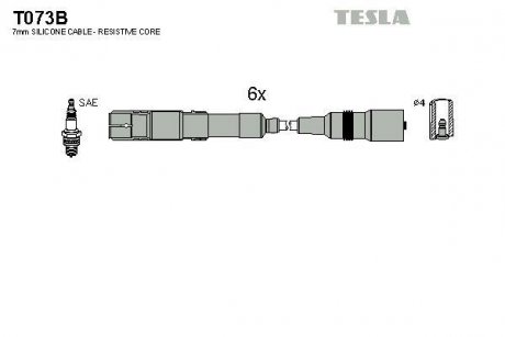 Кабель запалювання к-кт Аналог TES T869C Audi 92-00 2,6 TESLA T073B