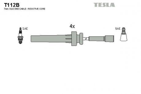 Кабель запалювання к-кт Chrysler Cruiser 2.0 TESLA T112B