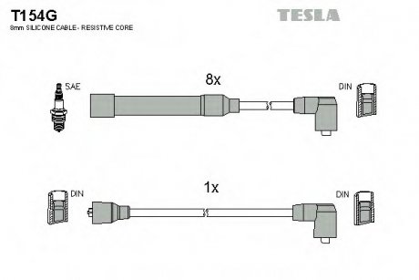 Кабель запалюванняб к-кт Tatra 73-96 3,5 613-4, 613-E1 TESLA T154G