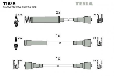 Кабель запалювання к-кт Opel Omega, Frontera 86-98 TESLA T163B