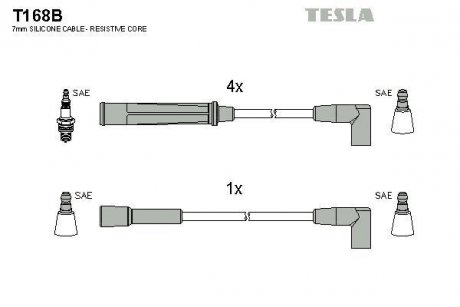 Кабель запалювання к-кт Opel Kadet 79-93 TESLA T168B