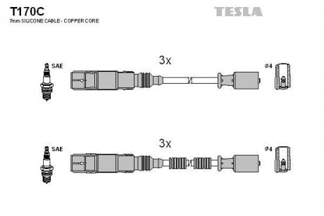 Кабель запалювання к-кт Smart 98- TESLA T170C