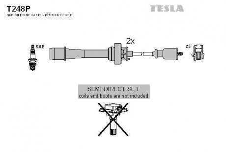 Кабель запалювання к-кт Mazda 99- 1,8 TESLA T248P