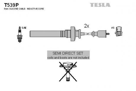 Кабель запалювання к-кт Mitsubishi 96-1,3 TESLA T539P