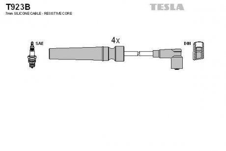 Кабель запалювання к-кт Nubira,Lacetti,Nexia 03- 1,6 New 08- 1,6F16D3 (UzDaewoo) TESLA T923B