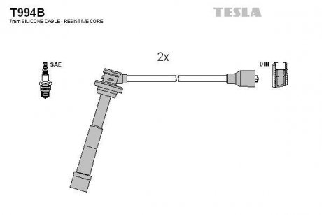 Комплект кабелiв запалювання, к-кт TESLA T994B