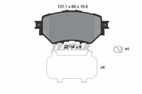 Колодки гальмівні (передні) Mazda 3 1.5-2.5 13- (Akebono) TEXTAR 2215401