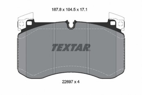 Колодки гальмівні (передні) MB GLE (V167/X167)/G-class (W463) 18- (Brembo) Q+ TEXTAR 2269701