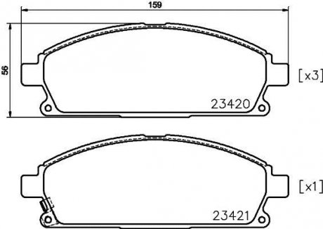 Гальмівні колодки INFINITI/NISSAN Q45/Presage "F "97-"09 TEXTAR 2342006