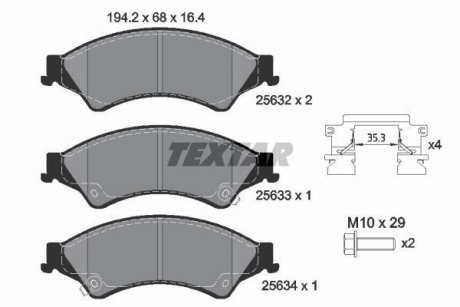 Колодки гальмівні (передні) Ford Ranger 11- Q+ TEXTAR 2563201