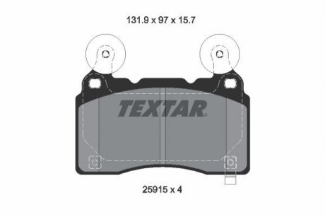 Колодки гальмівні (передні) Opel Insignia B 17-/Tesla Model S 13-16 TEXTAR 2591501