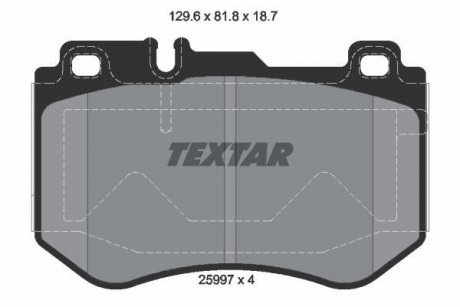 Колодки гальмівні (передні) MB C-class (W205) 14- (Brembo) TEXTAR 2599701