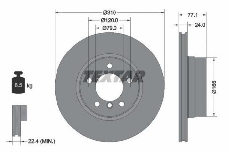 Диск гальмівний BMW 5(E60,E61) "F D=310mm "03-10 TEXTAR 92122505