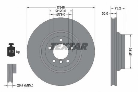 Диск гальмівний BMW 3(E90,E92) "F D=348mm "05-15 TEXTAR 92155305