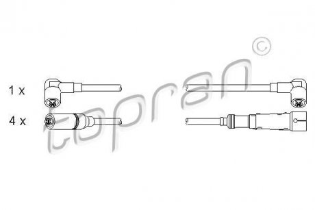 Комплект проводів запалювання TOPRAN / HANS PRIES 102982 (фото 1)