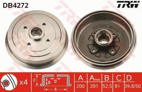 Гальмівний барабан TRW DB4272