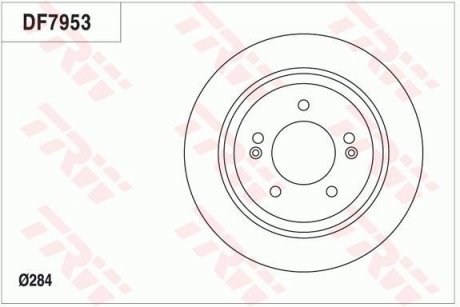 Диск тормозной (1 шт.) HYUNDAI/KIA Grandeur/Optima/Soul "R D=284mm "11>> TRW DF7953