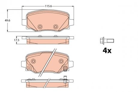 Колодки тормозные FIAT/JEEP 500X/Renegade "R "14>> TRW GDB2116