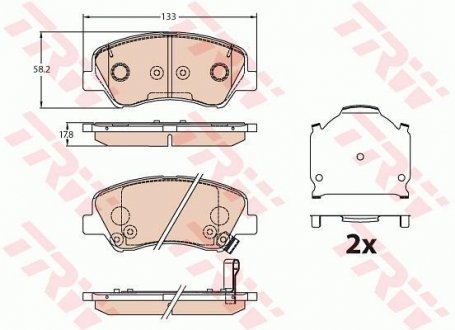 Гальмівні колодки перед. Hyundai Accent IV/Kia Rio 10- TRW GDB3630