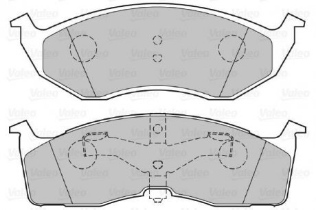 Гальмівні колодки дискові CHRYSLER Vision/Voyager "2,0-3,8 "F "93-01 Valeo 301556 (фото 1)