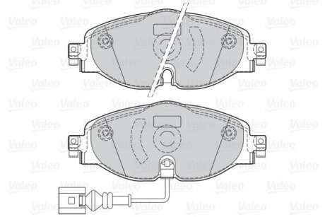 Гальмівні колодки дискові VAG A3/Q2/TT/Octavia/Golf/Passat/Tiguan "1,0-2,0 "F "12>> Valeo 302145 (фото 1)