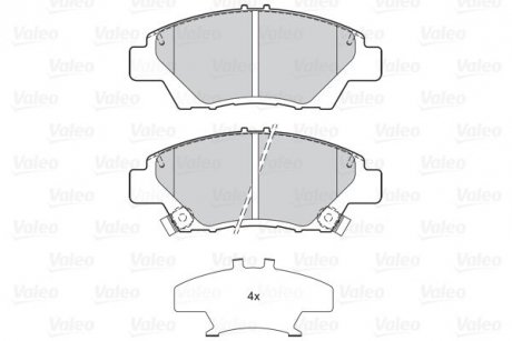 Гальмівні колодки дискові HONDA CR-Z/Jazz/Insight "1,2-1,5 "F "08>> Valeo 302158 (фото 1)