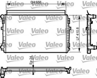 Радіатор AUDI/SKODA/VW A3/Q2/Q3/Karoq/Octavia/Caddy \'\'12>> Valeo 735558 (фото 1)