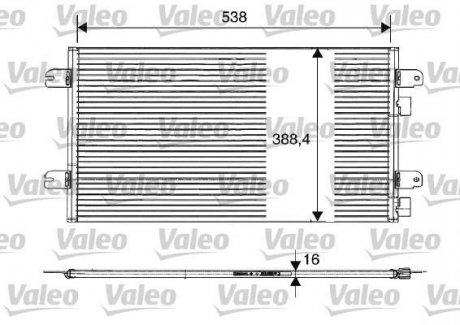 Радіатор кондиціонера Dacia Logan/Renault Logan/Megane/Scenic 1.4-2.0 96- Valeo 817701