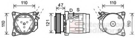 Компрессор кондиционера CHEVROLET CAPTIVA 9/06>3/11 Van Wezel 0800K036 (фото 1)