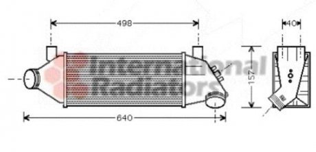 Радіатор інтеркулера Ford Transit 2.0DI 00-06 Van Wezel 18004315