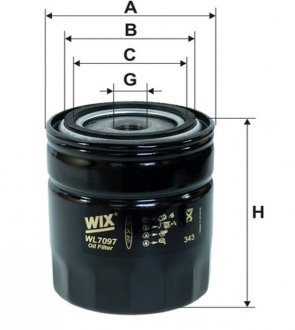 Фильтр масляный 406 WIX WIX FILTERS WL7097