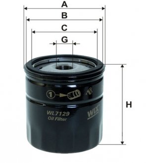 Фільтр оливи WIX WIX FILTERS WL7129