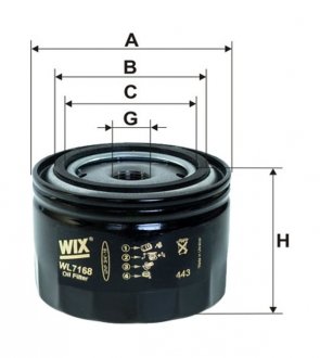 Фільтр оливи WIX WIX FILTERS WL7168