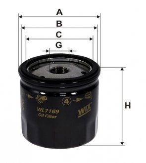 Фільтр оливи WIX FILTERS WL7169