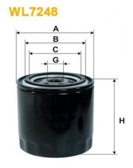 Фільтр оливний WIX FILTERS WL7248