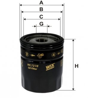 Фільтр масляний двигуна /OP580/7 (вир-во WIX-FILTERS UA) WIX FILTERS WL7278