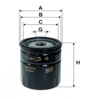 Фильтр масляный двигателя /OP566/2 (WIX-Filtron) WIX FILTERS WL7319