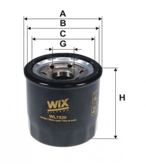 Фильтр масляный двигателя Hyundai i20, i20 II; Kia Picanto II, Rio III (Wix-Filtron) WIX FILTERS WL7520