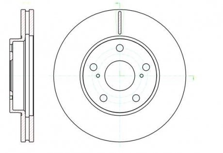 Диск тормозной передний (кратно 2) (Remsa) Toyota Auris 06>12 WOKING D61043.10